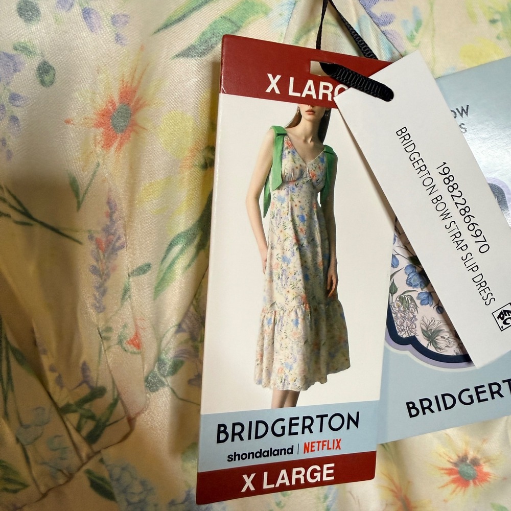 Floral Slip Dress XL Cream GreenNWT Romantic Wedding Guest Cottagecore - Picture 3 of 8